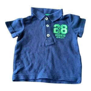 Carters Baby Boy Polo T-Shirt, Blue, 6 Months, Rookie of the Year, EUC